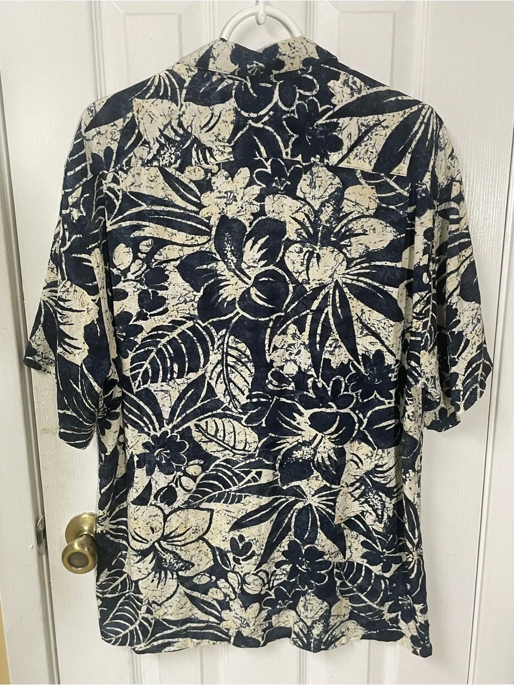 Jams World Shirt Men’s Small Hawaiian Rayon Floral Crepe Koa Indigo Aloha - Picture 3 of 8